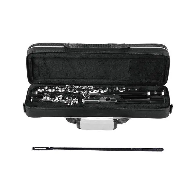 Alt view image 5 of 5 - YANASON C Flute Closed Hole 16 Keys Flute Nickel-Plated for Beginner, Kids, Student with Carrying case, Metal stand, Gloves, Tuning Rod, Cleaning kit