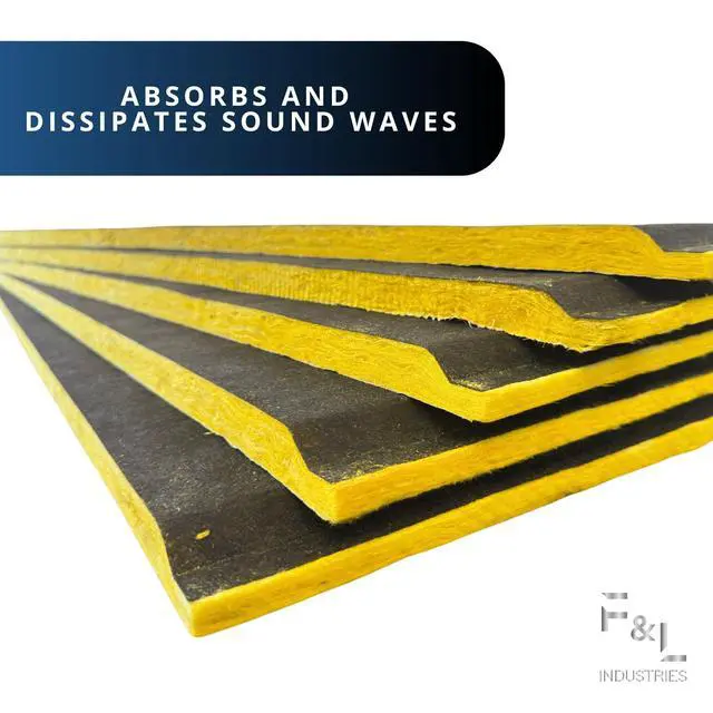 Alt view image 6 of 7 - F&L R4 Fiberglass Board Acoustic Insulation Panels 1" to 2" Thick, 24"x24" and 24"x48" Thermal Soundproofing for Walls, Ceilings, Studios & HVAC Duct Applications (1in x 24in x 48in)