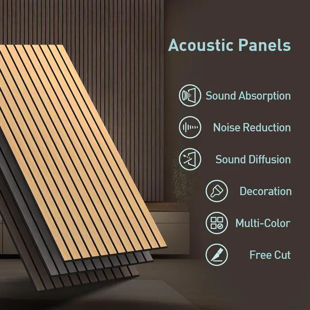 Alt view image 6 of 6 - 6 Pack Acoustic Wall Panels, 47.2" X 23.6" Sound Absorbing Panels, Decorative Sound Proof Panels for Office, Studio, Home Theatre - Light Grey