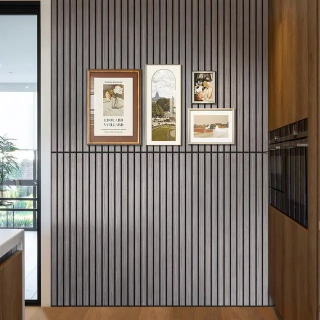 Alt view image 6 of 7 - 6 Pack Acoustic Panels, 47.2" x 23.6"Sound Proof Panel,Grey |, 0.4" Thick, Polyester Fiber Core with Wood Veneer, Easy to Cut & Install