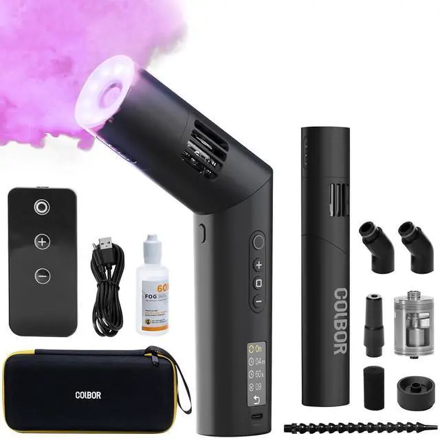 Main image of CF5 Portable Fog Machine with Remote Control, 40W Rechargeable Handheld Smoke Machine for Photography/Christmas/Cosplay, Mini Fogger with RGB Lighting & Tyndall Effect (Indoor/Outdoor Use)