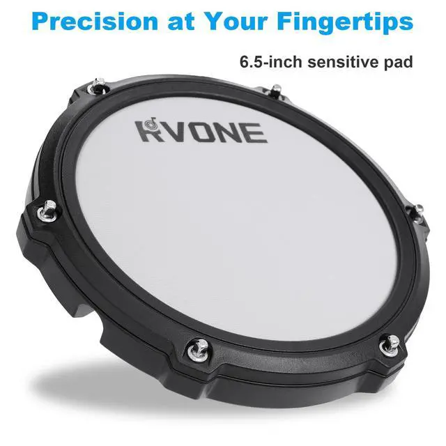 Alt view image 6 of 7 - Electric Drum Set for Beginner with Kick Hammer Pedal,10" Cymbals, 4 Mesh Pads, Supports Sensitivity Adjustment,150 Sounds 15 drum kits, all-in-one drum set with Throne, Headphones, Sticks
