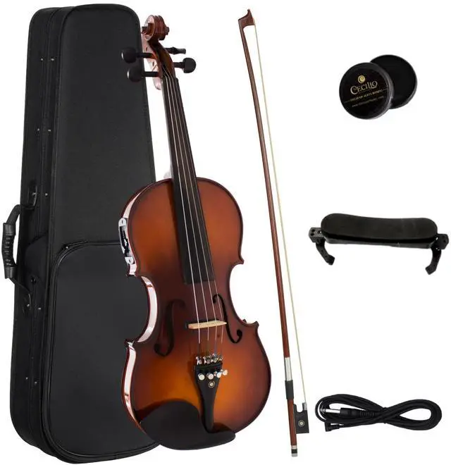 Main image of 4/4 Acoustic Electric Violin, Solid Spruce Top, Antique Varnish