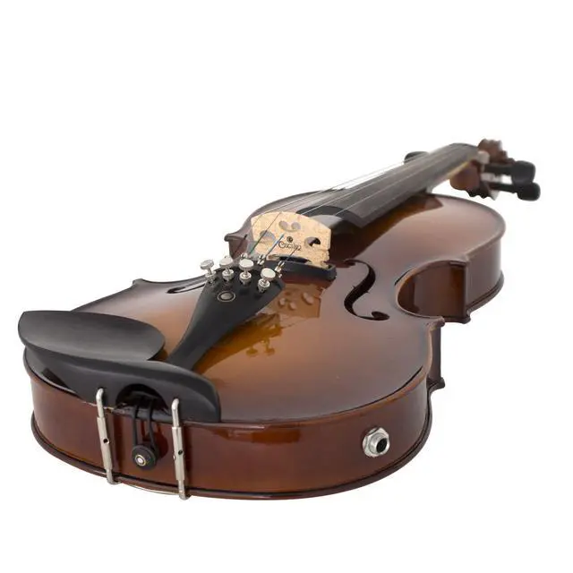 Alt view image 4 of 7 - 4/4 Acoustic Electric Violin, Solid Spruce Top, Antique Varnish