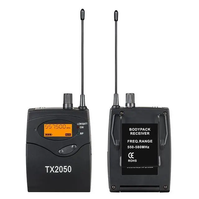 Alt view image 4 of 7 - 8 Bodypacks Wireless in Ear Monitor System 2 Channel Recording Headphone Studio Monitor Transmitter Monitoring Type for Stage Church Band Musicians School 338ft Range