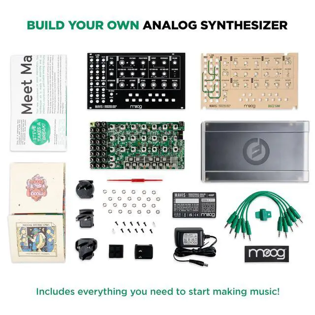 Alt view image 2 of 7 - Mavis - Standalone Semi-Modular Analog Synthesizer Kit with Keyboard, Analog Oscillator, Filter, Envelope Generator, Wavefolder, and Dust Cover