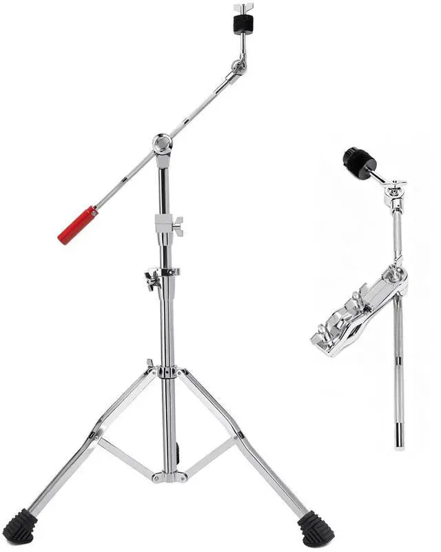 Main image of Heavy-Duty Boom Cymbal Stand with Extension Arm and Clamp Mount | Convertible Boom/Straight Stand, Adjustable Hardware with Double Braced Legs for Heavy Ride, Crash and Splash Cymbals