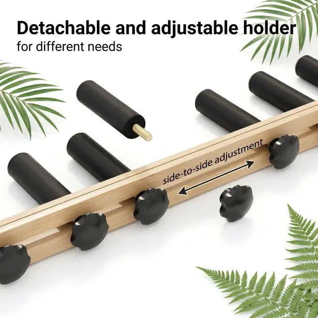 Alt view image 6 of 7 - Bamboo Guitar Rack for Multiple Guitars, Adjustable Multi Guitar Stand Wood | Adjustable Dividers, Soft Padding, Large-Capacity Storage, Holds Acoustic, Electric, Bass Guitars, Cases and Gig Bags