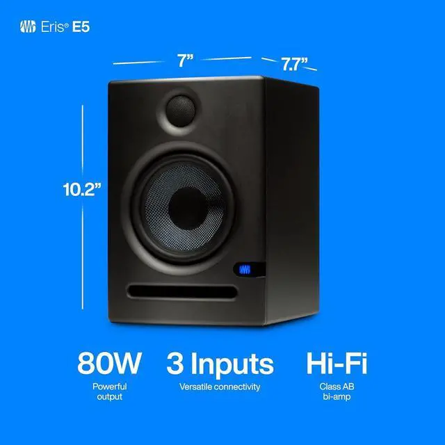 Alt view image 5 of 5 - Eris E5 Pair 2-Way 5.25 Near Field Studio Monitors