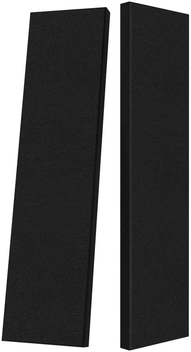 Main image of 2 Thick Acoustic Panels with Hanging Brackets to the Wall, 2 PCS 47.2 x 11.8 Fiberglass Sound Absorbing Panels for Home Theater Church Office Wall or Ceiling, Deep Black