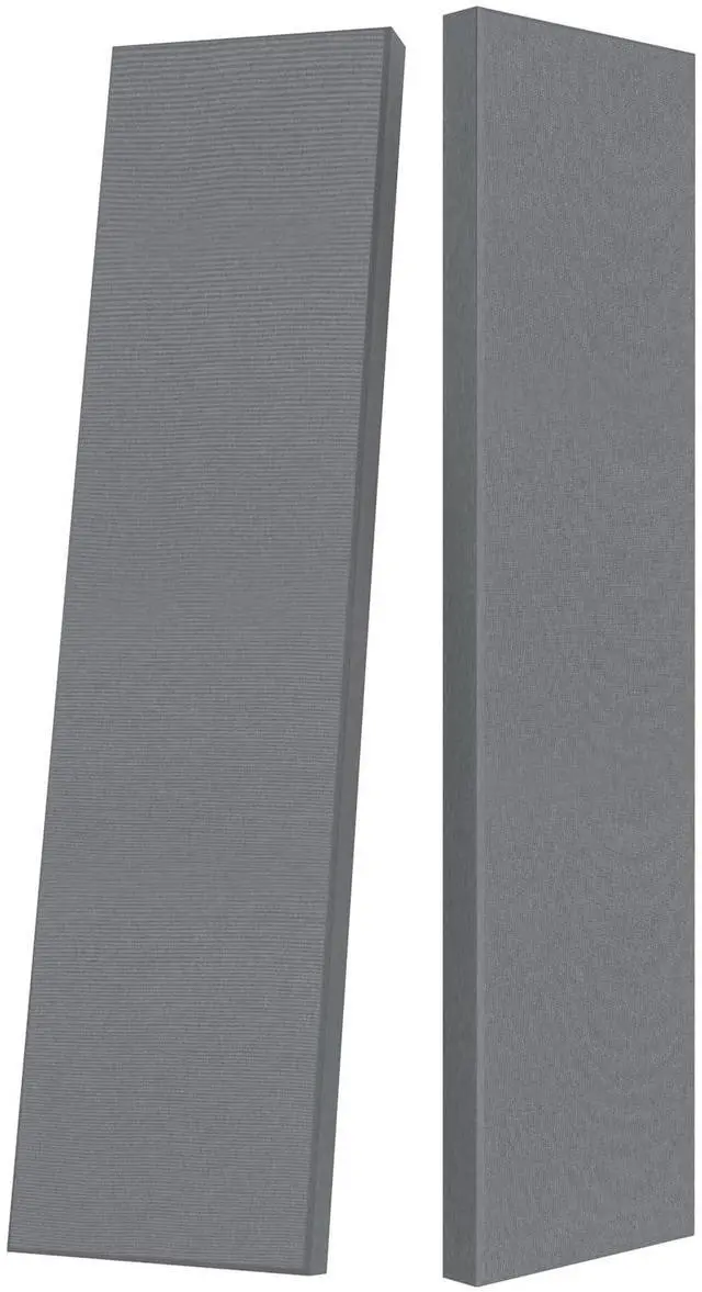 Main image of 2 Thick Acoustic Panels with Hanging Brackets to the Wall, 2 PCS 47.2 x 11.8 Fiberglass Sound Absorbing Panels for Home Theater Church Office Wall or Ceiling, Light Grey