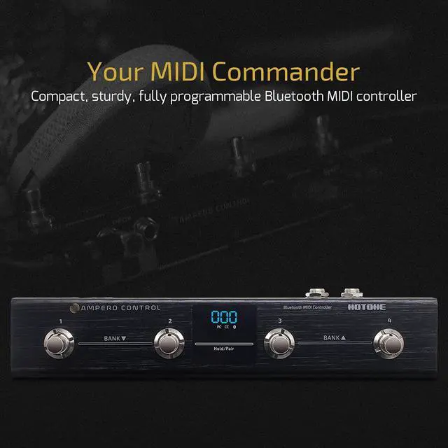 Alt view image 3 of 7 - MIDI Foot Controller Pedal Bluetooth Ampero Control 4 Button