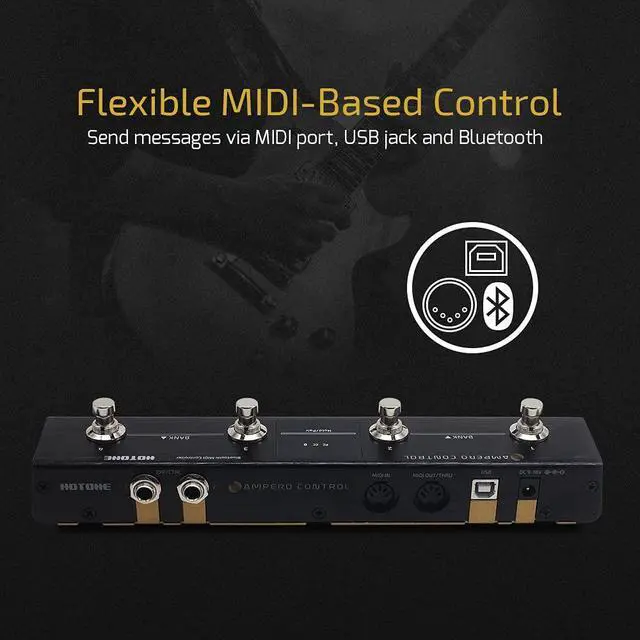 Alt view image 4 of 7 - MIDI Foot Controller Pedal Bluetooth Ampero Control 4 Button