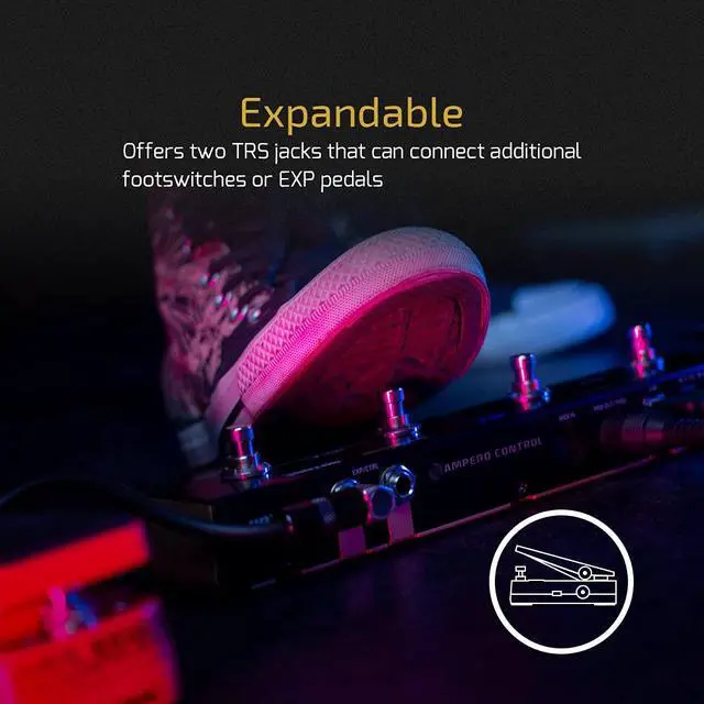 Alt view image 6 of 7 - MIDI Foot Controller Pedal Bluetooth Ampero Control 4 Button