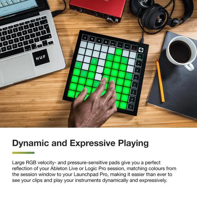 Alt view image 4 of 7 - Launchpad X MIDI USB Grid Controller | USB, 64 RGB Velocity-Sensitive Pads, Mixer Controls, Note and Scale Modes, 4 Custom Modes, Ableton Live Lite