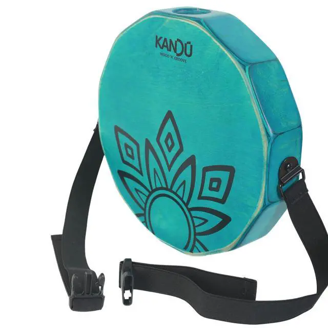 Alt view image 2 of 6 - Kandu Ktak Portable Cajon Drum Handmade Travel Cajon Percussion Instrument with Snare Sound, Compact Hand Drum for Acoustic Jams, Musicians, Drummers & Gifts (Ocean Blue)