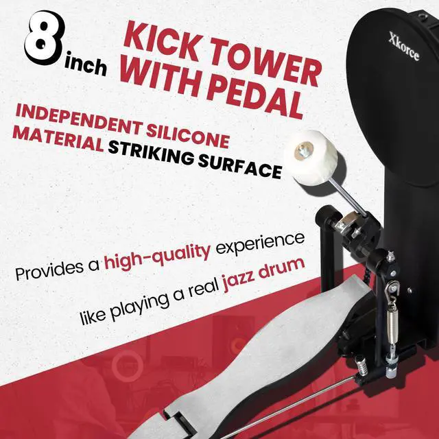 Alt view image 6 of 7 - Electronic Drum Set Electric Drum Kit with 4 Quiet Mesh Pads and 6" Kick Drum, 360 Sounds, Headphones, Sticks, Dual Bluetooth function, Suit for Beginner