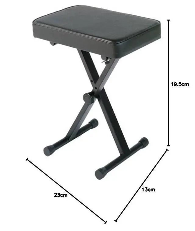 Alt view image 2 of 3 - OEM PKBB1 Adjustable Padded Keyboard X-Style Bench, Black, 19.5 inches