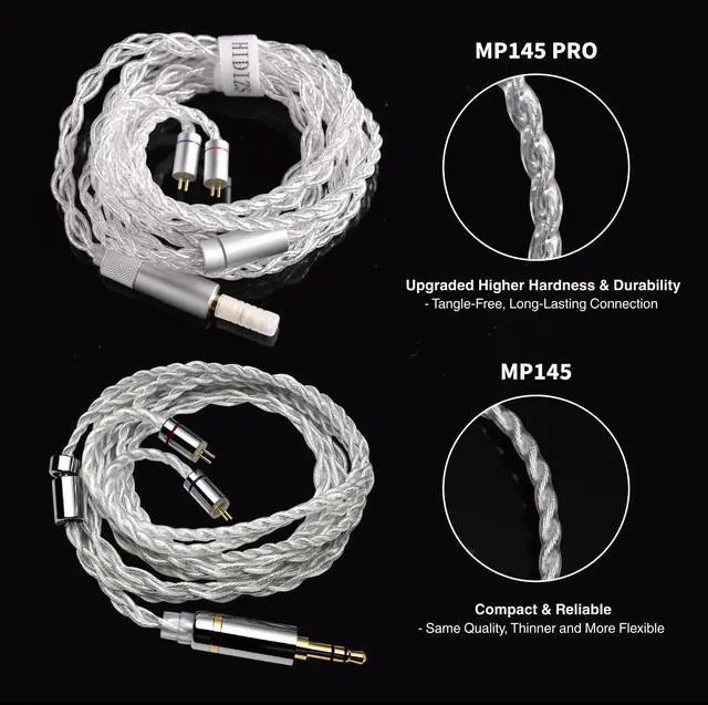 Alt view image 6 of 7 - MP145 Pro in-Ear Monitors, WDC Coengineered, 14.5 mm Planar IEMs, Ergonomically Optimized Design, Upgraded 4-Core 6N OFC Cable, Exclusive Sea Anemone Eartips & Leather Case, 3.5 & 4.4mm, Gold