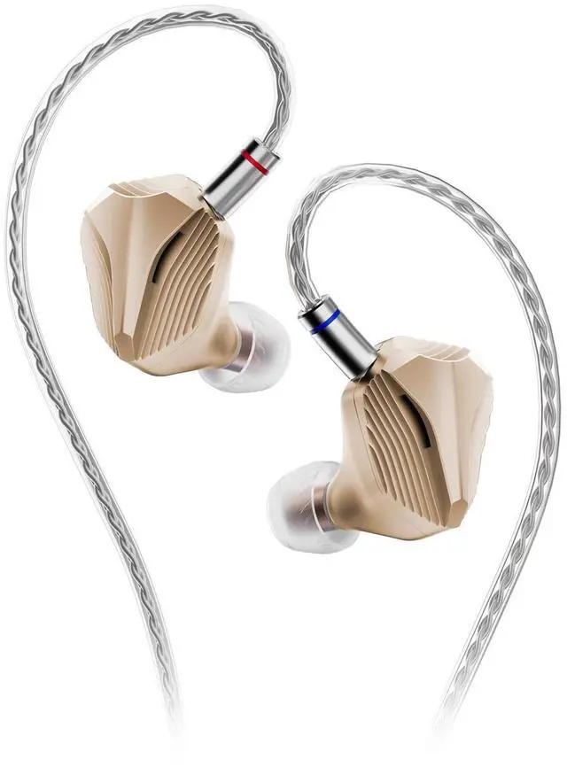 Main image of MP145 Pro in-Ear Monitors, WDC Coengineered, 14.5 mm Planar IEMs, Ergonomically Optimized Design, Upgraded 4-Core 6N OFC Cable, Exclusive Sea Anemone Eartips & Leather Case, 3.5 & 4.4mm, Gold