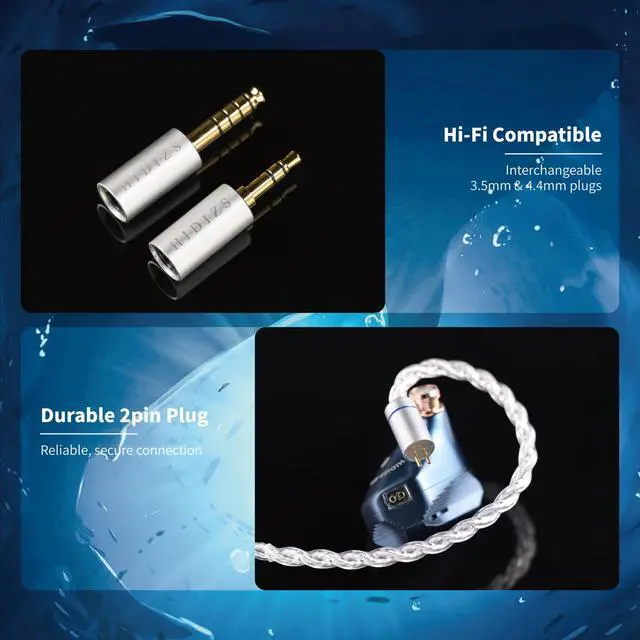 Alt view image 7 of 7 - MP145 Pro in-Ear Monitors, WDC Coengineered, 14.5 mm Planar IEMs, Ergonomically Optimized Design, Upgraded 4-Core 6N OFC Cable, Exclusive Sea Anemone Eartips & Leather Case, 3.5 & 4.4mm, Gold