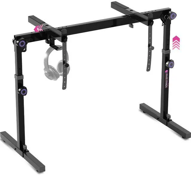 Main image of Table Style Keyboard Stand Foldable & Collapsible Digital Piano Stand for 54-88 Key Electric Keyboards, MIDI & Synths Universal Fit, Adjustable Height & Width, Portable, Heavy-Duty