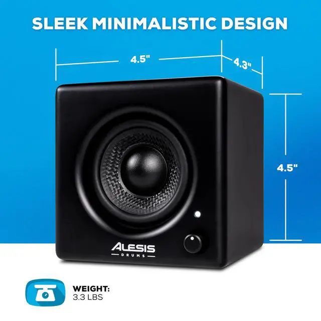 Alt view image 6 of 7 - Nitro Amp 70W 3" Compact Electric Drum Monitor Speaker for Practice and Lessons, Rack-Mountable with Clamps Included