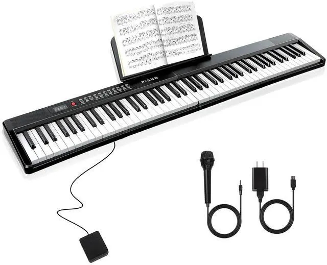 Main image of 88 Key SEMI-Weighted Keyboard Piano for Beginners w/Teaching Mode | MIDI Connection, Bluetooth, Follow Mode, 1000 Tones/Rhythms, 150 Demos, Sustain Pedal, Plug-in Powered, Foldable & Portable