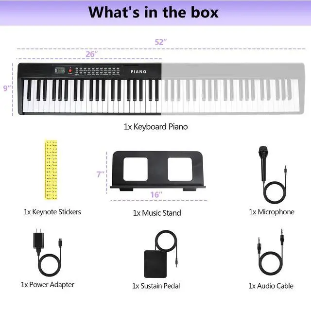 Alt view image 2 of 7 - 88 Key SEMI-Weighted Keyboard Piano for Beginners w/Teaching Mode | MIDI Connection, Bluetooth, Follow Mode, 1000 Tones/Rhythms, 150 Demos, Sustain Pedal, Plug-in Powered, Foldable & Portable