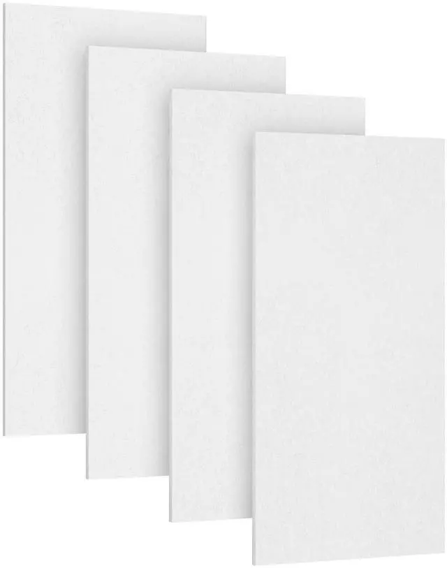 Main image of Large Acoustic Panels Self-Adhesive, 4PCS 44.1" x 21.7" Sound Absorbing Panel, Acoustic Wall Panels for Interior Wall Decor and Recording Studio Acoustical Treatments, Living Room, Office, White