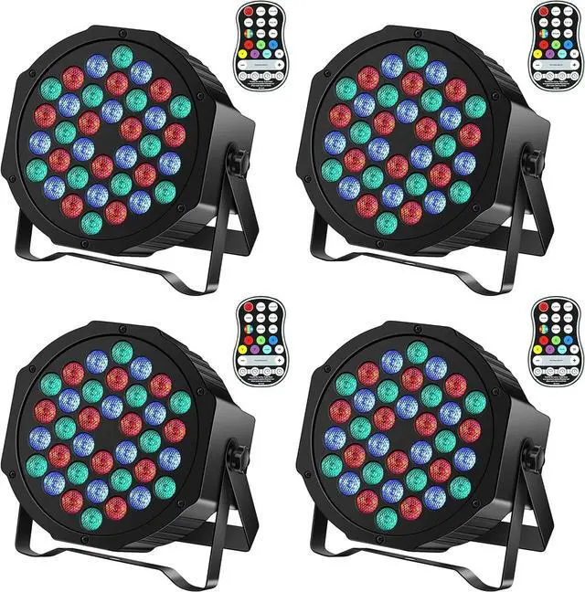 Main image of Rechargeable Par Can Lights Wireless LED Uplights Battery Powered Uplighting RGB 36W Stage Lighting for Events DJ Disco Wedding Party - 4 Pack