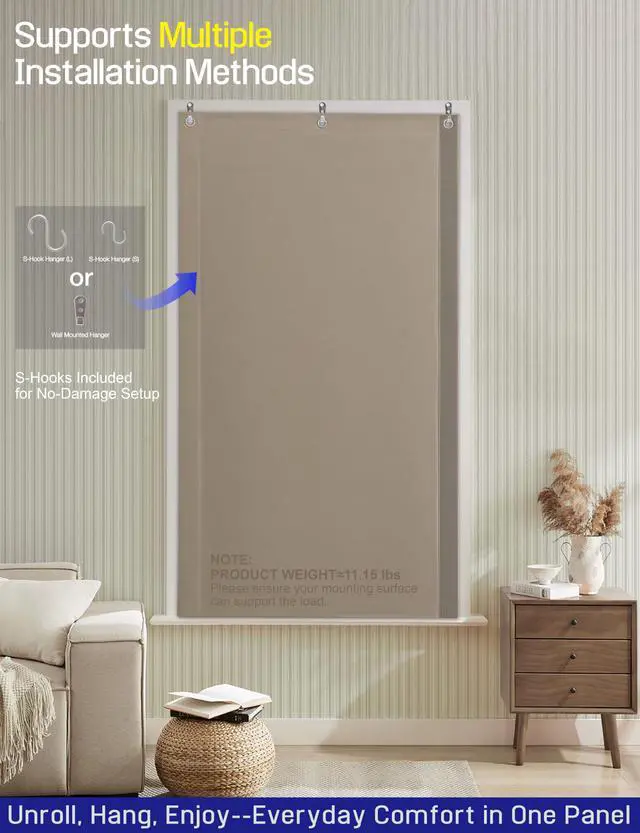 Alt view image 6 of 7 - Soundproof Curtains for Bedroom, Sound Dampening Curtain with Soft Velvet Backing, Acoustic Curtain for Home Office, Studio, Noise Reducing Room Curtain, 70.9 x 39.4 Inch, Linen Beige