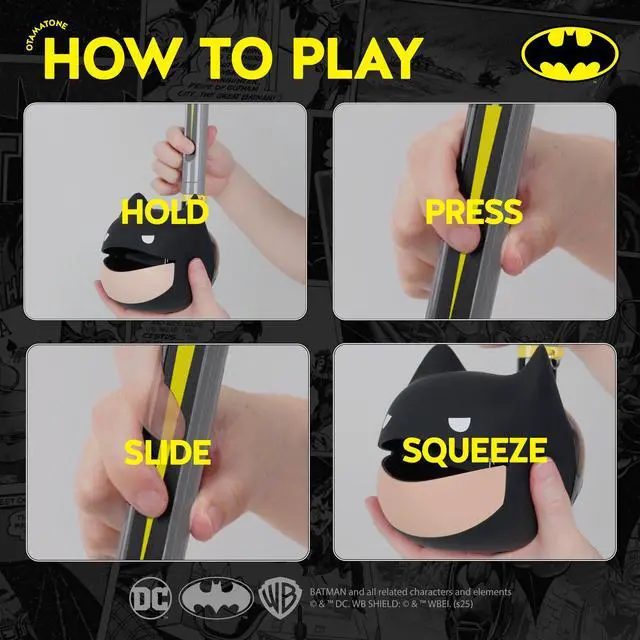 Alt view image 3 of 7 - Deluxe DC Comics Synthesizer Musical Instrument - Batman | Portable Digital Synthesizer from Japan by Maywa Denki with 3.5mm Aux Jack & Strap, Unique Gift for Teens & Adults