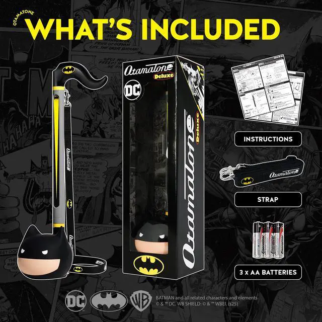 Alt view image 5 of 7 - Deluxe DC Comics Synthesizer Musical Instrument - Batman | Portable Digital Synthesizer from Japan by Maywa Denki with 3.5mm Aux Jack & Strap, Unique Gift for Teens & Adults