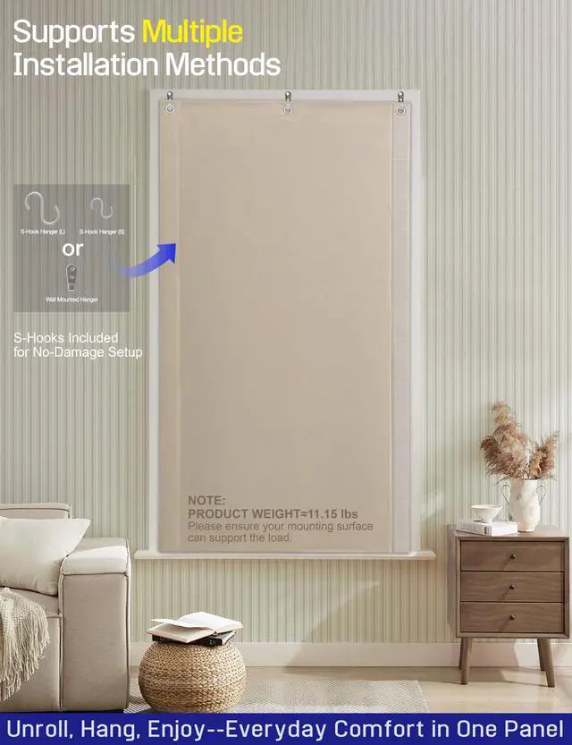Alt view image 6 of 7 - Soundproof Curtains for Bedroom, Studio & Home Office, Sound Dampening Acoustic Curtain with Soft Velvet Backing, Noise Reducing Room Divider Panel,70.9 x 39.4 Inch, Oatmeal Sand