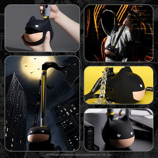 Alt view image 7 of 7 - Deluxe DC Comics Synthesizer Musical Instrument - Batman | Portable Digital Synthesizer from Japan by Maywa Denki with 3.5mm Aux Jack & Strap, Unique Gift for Teens & Adults