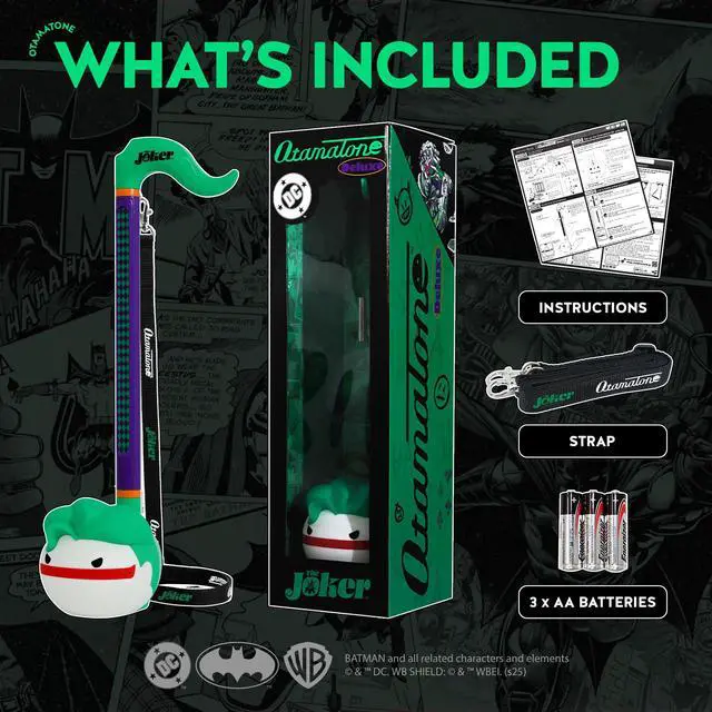 Alt view image 5 of 7 - Deluxe DC Comics Japanese Synthesizer Musical Instrument - Joker | Portable Digital Synthesizer from Japan by Maywa Denki with 3.5mm Aux Jack & Strap, Unique Gift for Teens & Adults