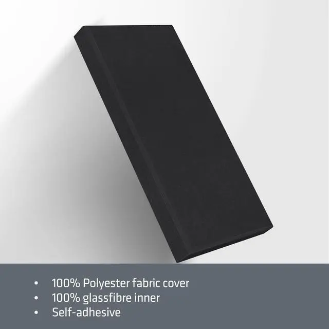 Alt view image 7 of 7 - 4Pcs Acoustic Fiberglass Panels 23.6" x 11.8" Sound Absorbing,DeepBlack | 2" Thick, Sound Absorbing, For Studio & Home, Includes Wall Mounting Bracket, Easy Installation
