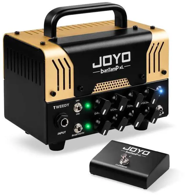 Main image of 20W Guitar Amp Head Dual Channel Hybrid Tube Preamp with 12AX7, Voice Mid Control, FX Loop, Bluetooth Streaming & Headphone Out, Require External 8 Speaker Cab (Tweedy)