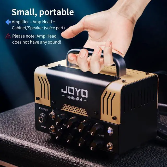 Alt view image 7 of 7 - 20W Guitar Amp Head Dual Channel Hybrid Tube Preamp with 12AX7, Voice Mid Control, FX Loop, Bluetooth Streaming & Headphone Out, Require External 8 Speaker Cab (Tweedy)