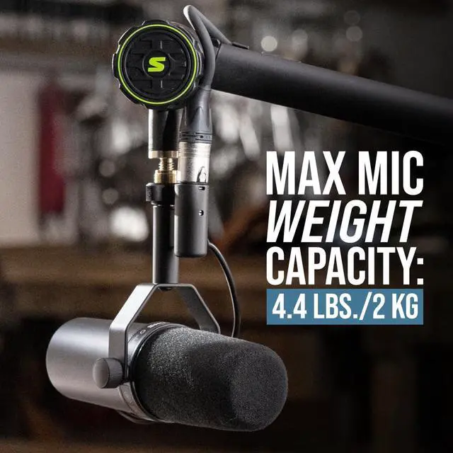 Alt view image 3 of 7 - Shure by Deluxe Broadcast Desktop Mic Boom Arm (SH-BROADCAST1) | Fully adjustable with a quiet 360-degree arm for podcasts and streaming. Compatible with MV7 & SM7B