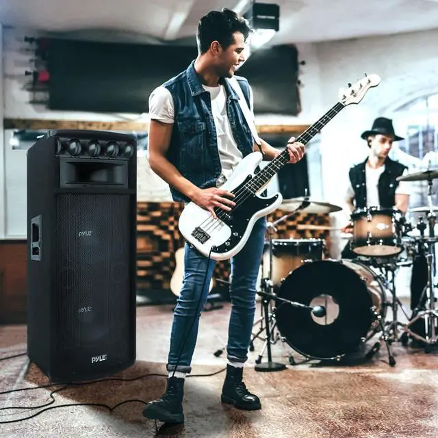 Alt view image 7 of 7 - Portable Cabinet PA Speaker System - 1600 Watt Outdoor Sound System Vehicle Stereo Speakers w/Dual 12" Woofers, 3.4" Piezo Tweeters, 5"x12" Super Horn Midrange, Crossover Network - Pro PADH212
