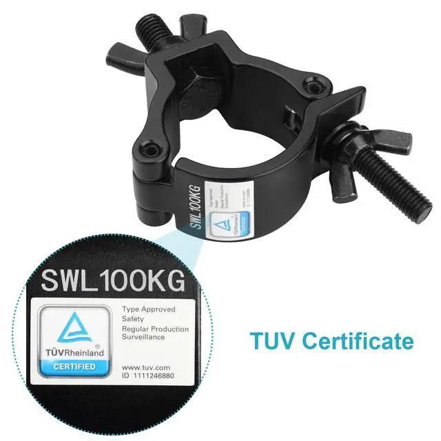 Alt view image 5 of 7 - 20 Pack 2"Truss Clamp,Stage Lighting Clamps,Max Load 220lbs,Black | for Stage Moving Head Lighting