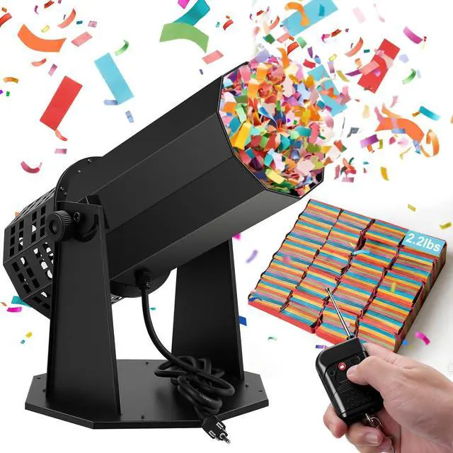 Main image of 1500W Professional Electric Confetti Machine with Remote & 2.2 lbs Confetti Paper Blower for Weddings, Birthday Parties, Celebrations, Special Events