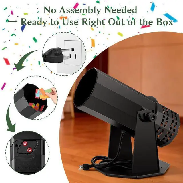 Alt view image 6 of 7 - 1500W Professional Electric Confetti Machine with Remote & 2.2 lbs Confetti Paper Blower for Weddings, Birthday Parties, Celebrations, Special Events
