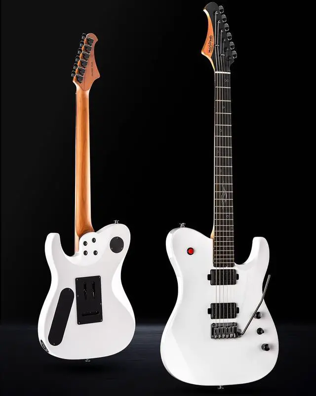 Alt view image 2 of 7 - WestCreek Helyx Electric Guitar, Mahogany Body, Stainless Steel Frets, Roasted Maple Neck, Rosewood Fretboard, Bone Nut, 24 Frets (White)