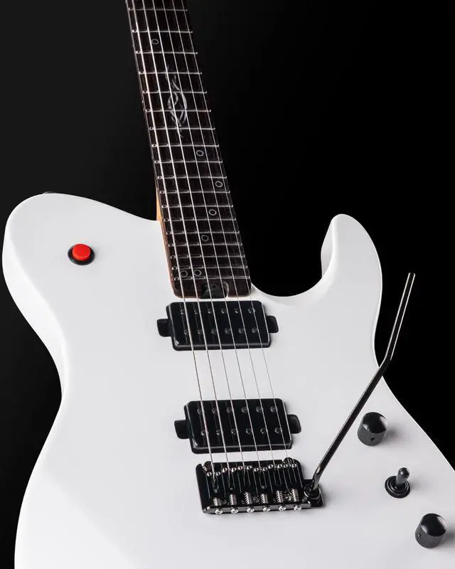 Alt view image 3 of 7 - WestCreek Helyx Electric Guitar, Mahogany Body, Stainless Steel Frets, Roasted Maple Neck, Rosewood Fretboard, Bone Nut, 24 Frets (White)