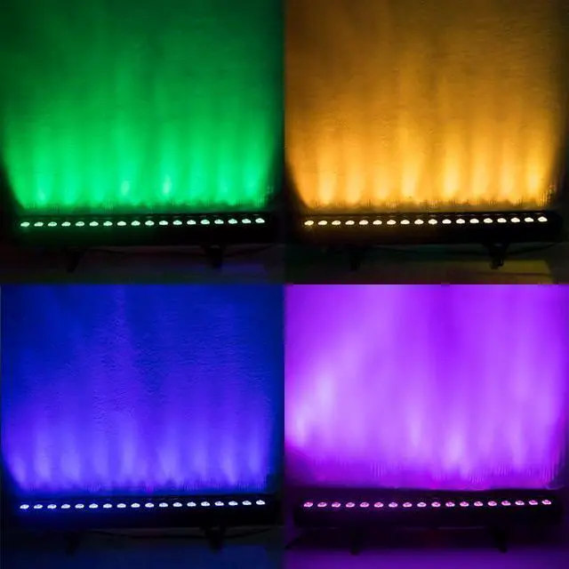 Alt view image 6 of 7 - 18x18W LED Stage Wash Lights Bar/Strip, RGBWAP Wall Wash Lights | Strobe Effect DMX512 Control for Christmas Night Club Disco Club Wedding Bar
