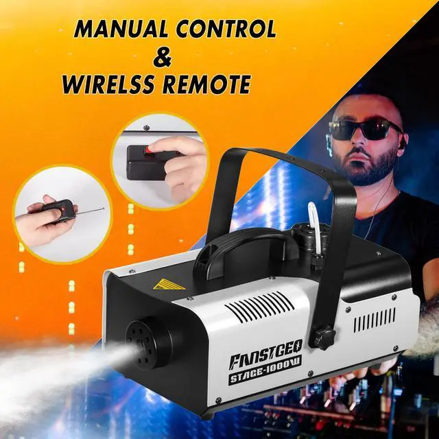 Alt view image 3 of 7 - 1000W Professional Fog Machine Wireless Remote Manual Controller | Fast Warmup Fogger with Large Smoke Volume for Stage, Halloween and Party Events