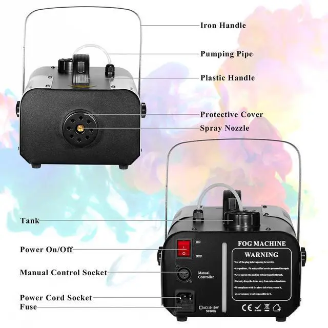 Alt view image 6 of 7 - 1000W Professional Fog Machine Wireless Remote Manual Controller | Fast Warmup Fogger with Large Smoke Volume for Stage, Halloween and Party Events